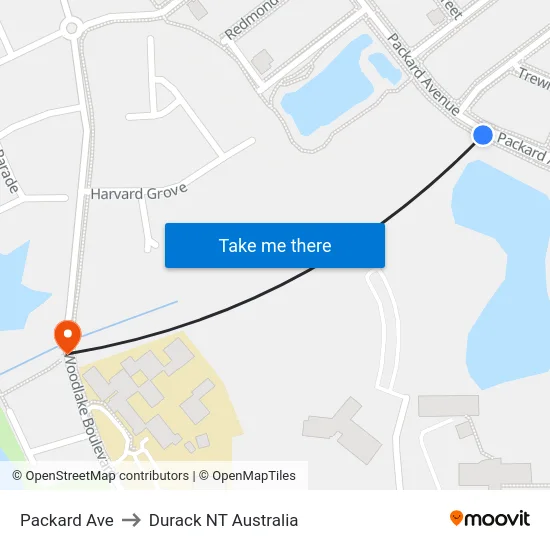 Packard Ave to Durack NT Australia map