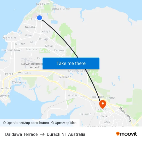 Daldawa Terrace to Durack NT Australia map