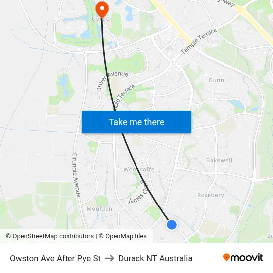 Owston Ave After Pye St to Durack NT Australia map