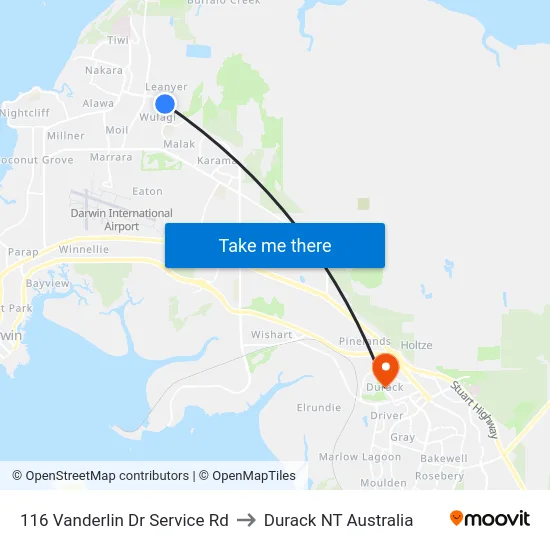 116 Vanderlin Dr Service Rd to Durack NT Australia map
