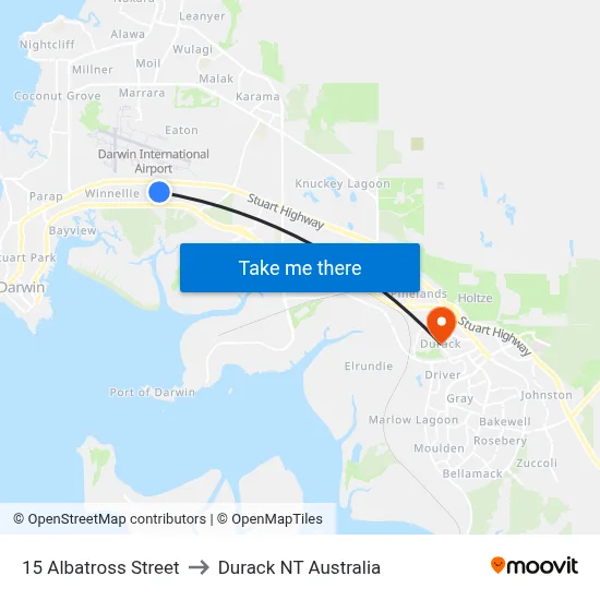 15 Albatross Street to Durack NT Australia map