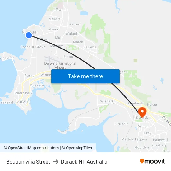 Bougainvilia Street to Durack NT Australia map