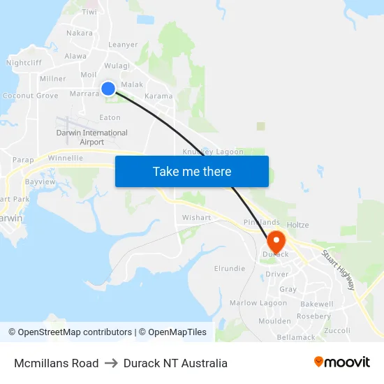 Mcmillans Road to Durack NT Australia map