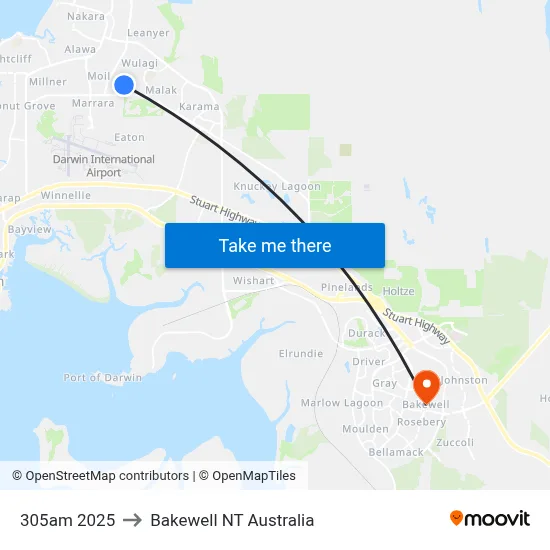 305am 2025 to Bakewell NT Australia map