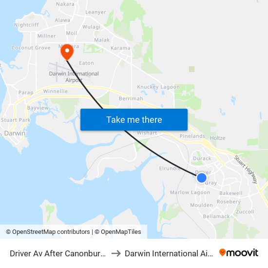 Driver Av After Canonbury Cct to Darwin International Airport map