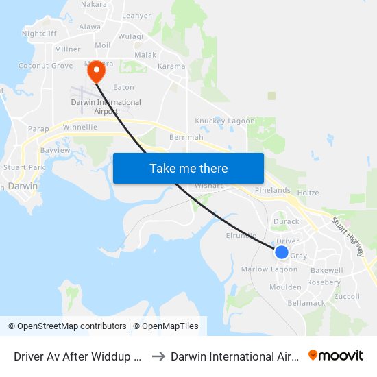 Driver Av After Widdup Cres to Darwin International Airport map