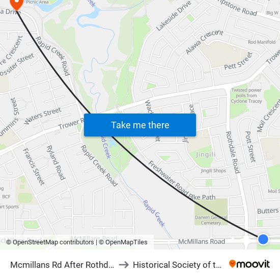 Mcmillans Rd After Rothdale Rd to Historical Society of the N T map