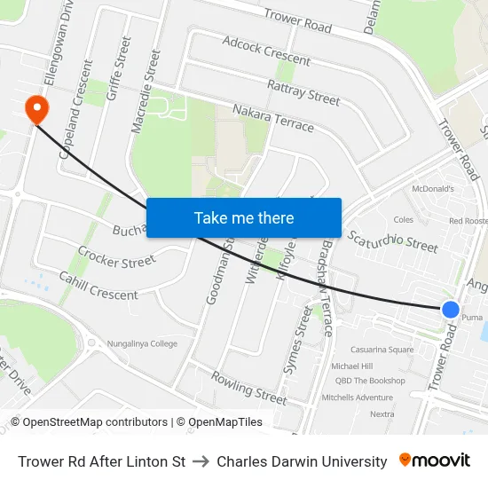 Trower Rd After Linton St to Charles Darwin University map