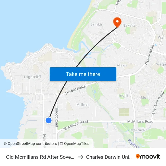 Old Mcmillans Rd After Sovereign Cct to Charles Darwin University map