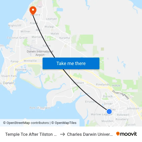 Temple Tce After Tilston Ave to Charles Darwin University map
