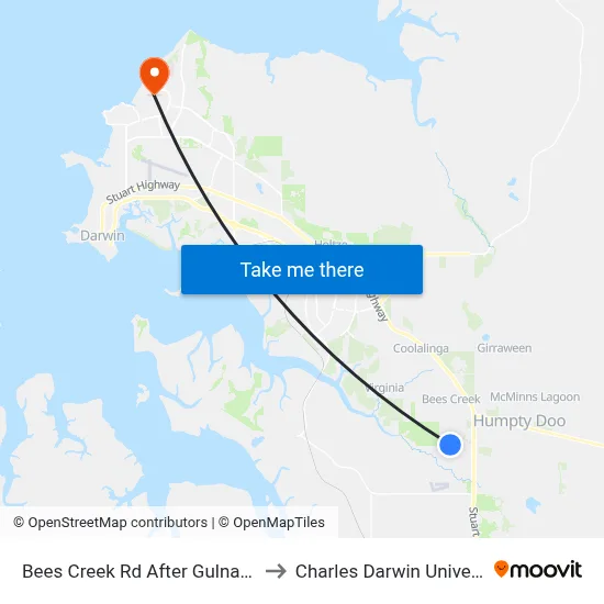 Bees Creek Rd After Gulnare Rd to Charles Darwin University map