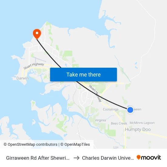 Girraween Rd After Shewring Rd to Charles Darwin University map
