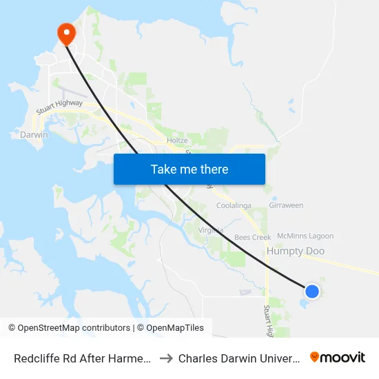 Redcliffe Rd After Harmer St to Charles Darwin University map