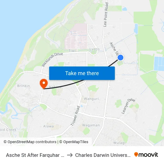 Asche St After Farquhar St to Charles Darwin University map
