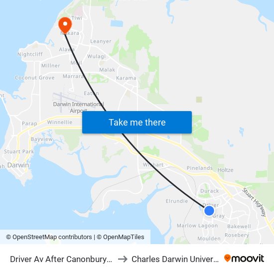 Driver Av After Canonbury Cct to Charles Darwin University map