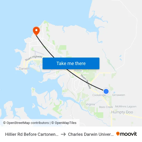 Hillier Rd Before Cartonena St to Charles Darwin University map