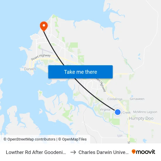Lowther Rd After Goodenia Dve to Charles Darwin University map