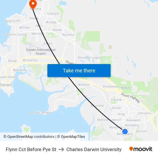 Flynn Cct Before Pye St to Charles Darwin University map