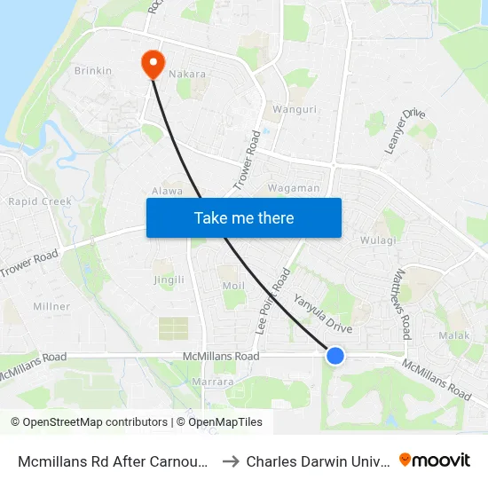 Mcmillans Rd After Carnoustie Cct to Charles Darwin University map