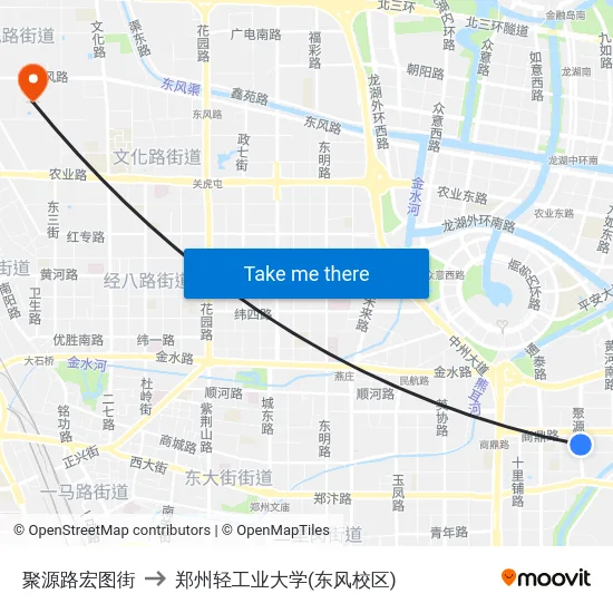 聚源路宏图街 to 郑州轻工业大学(东风校区) map