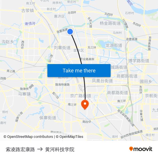 索凌路宏康路 to 黄河科技学院 map