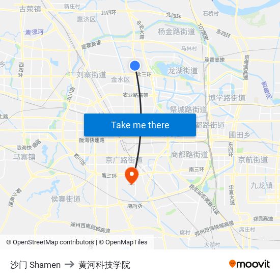 沙门 Shamen to 黄河科技学院 map