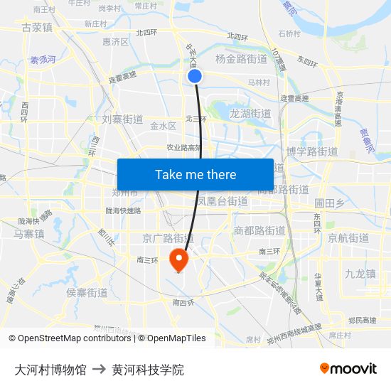 大河村博物馆 to 黄河科技学院 map