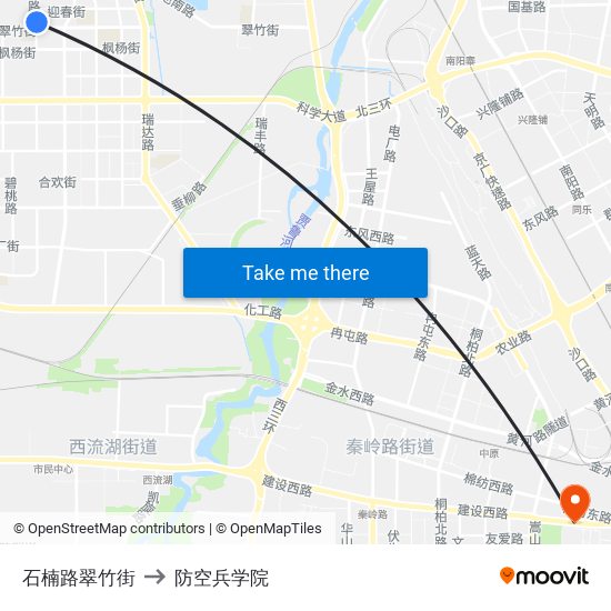 石楠路翠竹街 to 防空兵学院 map