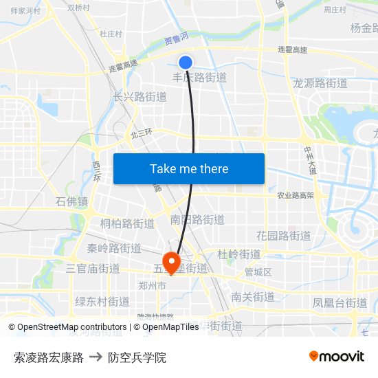 索凌路宏康路 to 防空兵学院 map