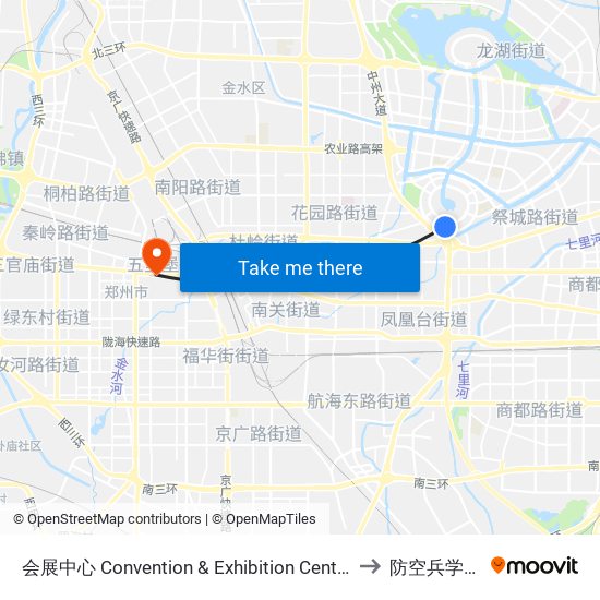 会展中心 Convention & Exhibition Center to 防空兵学院 map