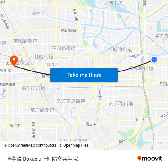 博学路 Boxuelu to 防空兵学院 map