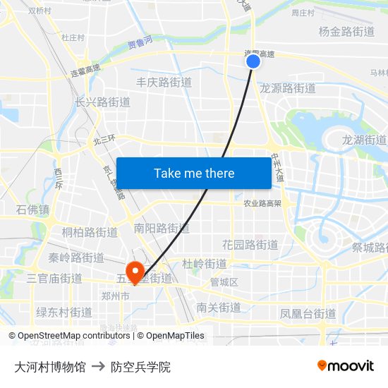 大河村博物馆 to 防空兵学院 map
