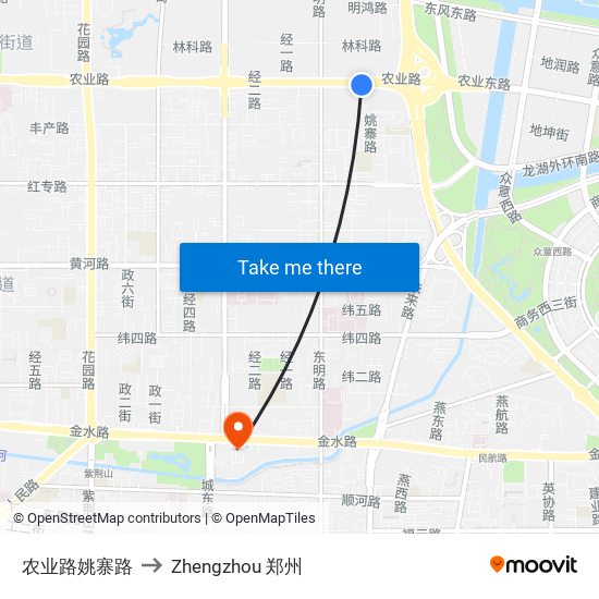 农业路姚寨路 to Zhengzhou 郑州 map