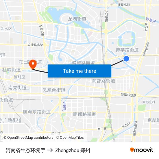 河南省生态环境厅 to Zhengzhou 郑州 map