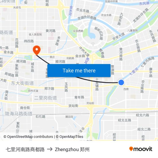 七里河南路商都路 to Zhengzhou 郑州 map