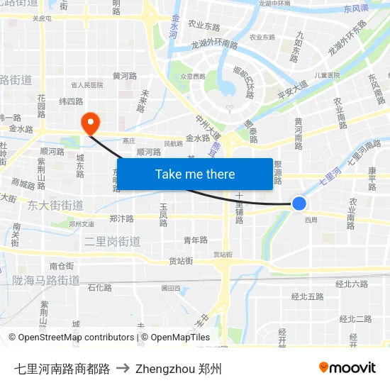 七里河南路商都路 to Zhengzhou 郑州 map