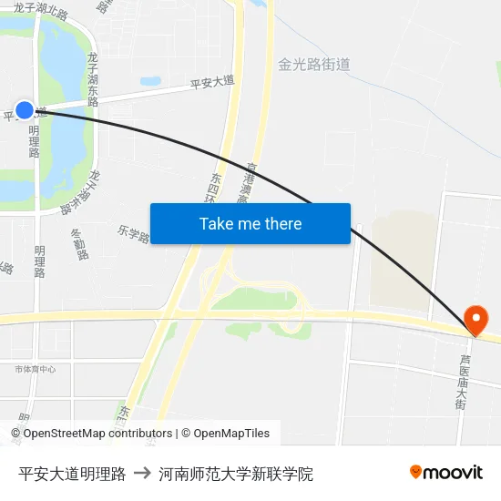 平安大道明理路 to 河南师范大学新联学院 map