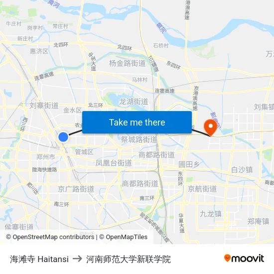 海滩寺 Haitansi to 河南师范大学新联学院 map