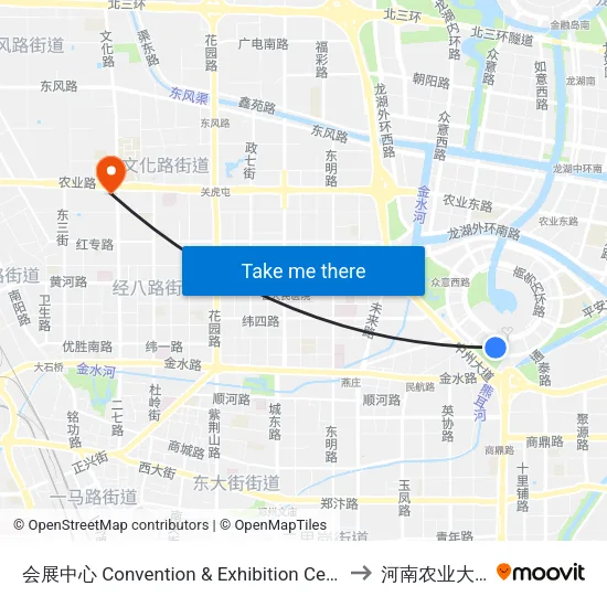 会展中心 Convention & Exhibition Center to 河南农业大学 map