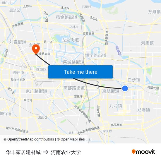 华丰家居建材城 to 河南农业大学 map