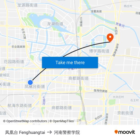 凤凰台 Fenghuangtai to 河南警察学院 map