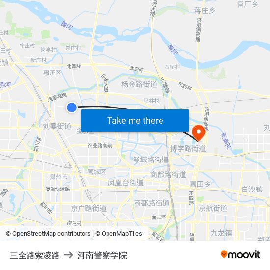 三全路索凌路 to 河南警察学院 map