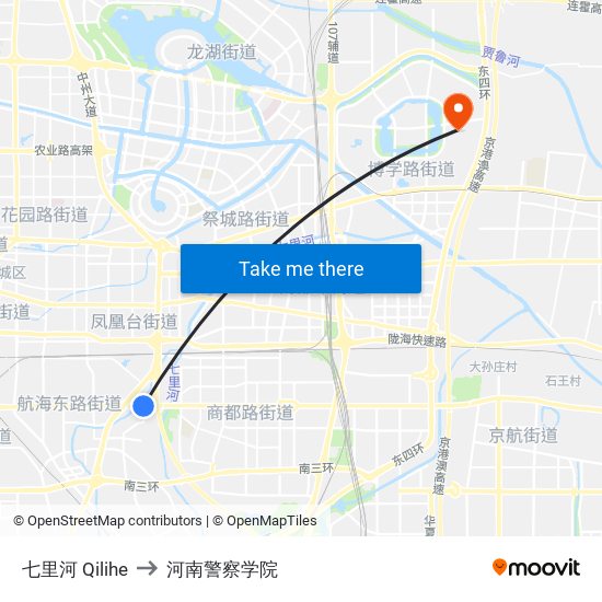七里河 Qilihe to 河南警察学院 map