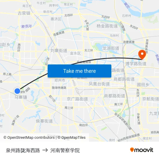 泉州路陇海西路 to 河南警察学院 map