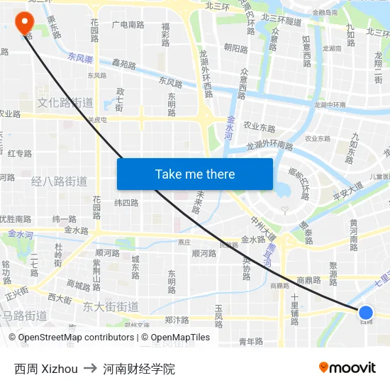 西周 Xizhou to 河南财经学院 map