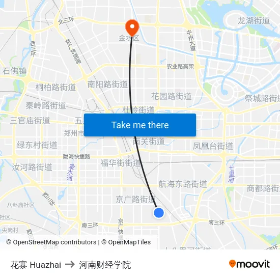 花寨 Huazhai to 河南财经学院 map