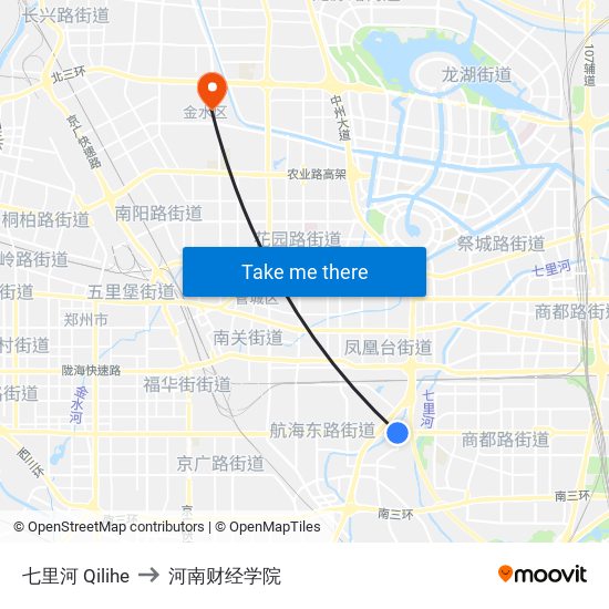 七里河 Qilihe to 河南财经学院 map