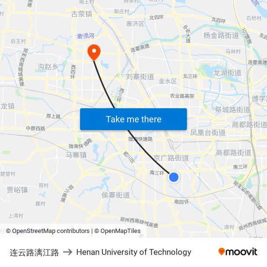 连云路漓江路 to Henan University of Technology map