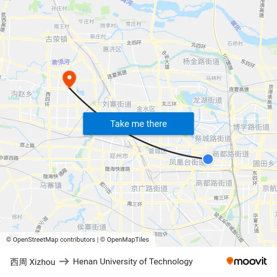 西周 Xizhou to Henan University of Technology map