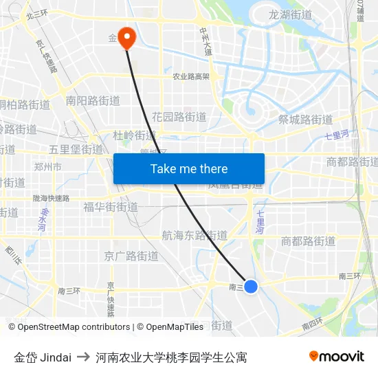 金岱 Jindai to 河南农业大学桃李园学生公寓 map